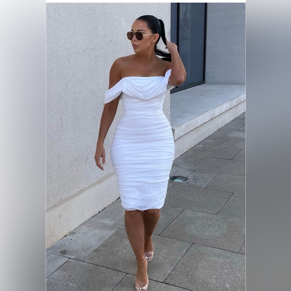 2 White midi dresses bundle medium /large